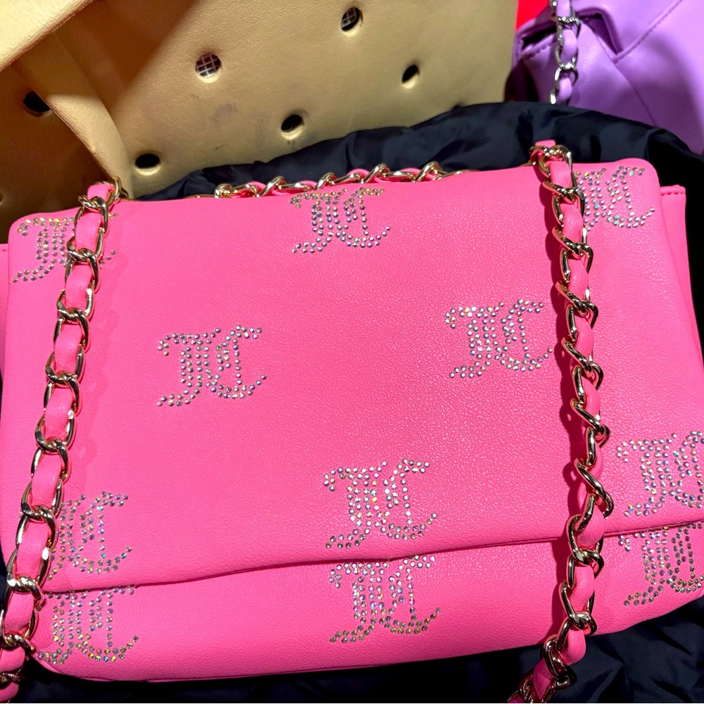 Pink Designer Chain Shoulder Bag Juice couture